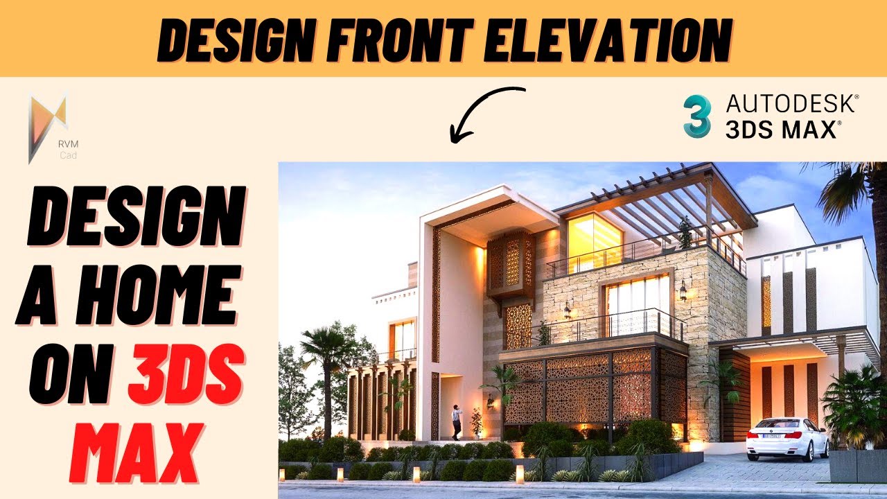 Complete Front Elevation Design - 3DS Max | Exterior Design Modeling and Rendering - 3D Design House