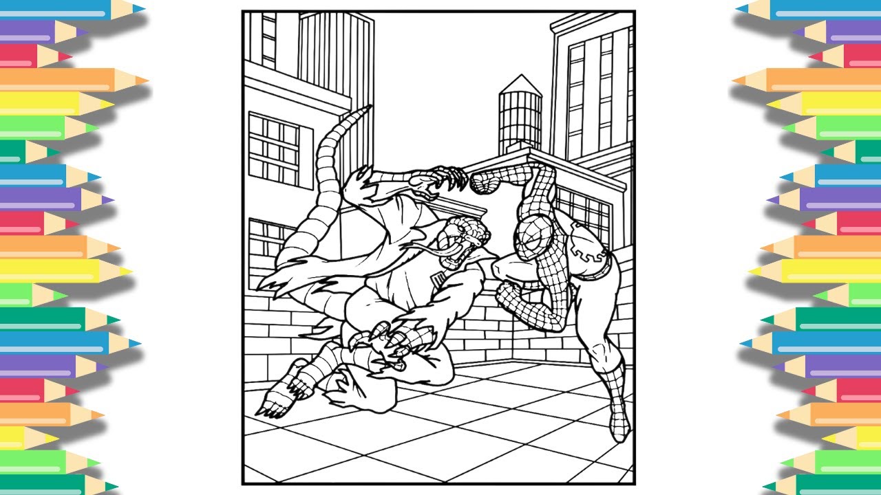 Spider-Man battles The Lizard | Fun Coloring Page | [NCS Release]
