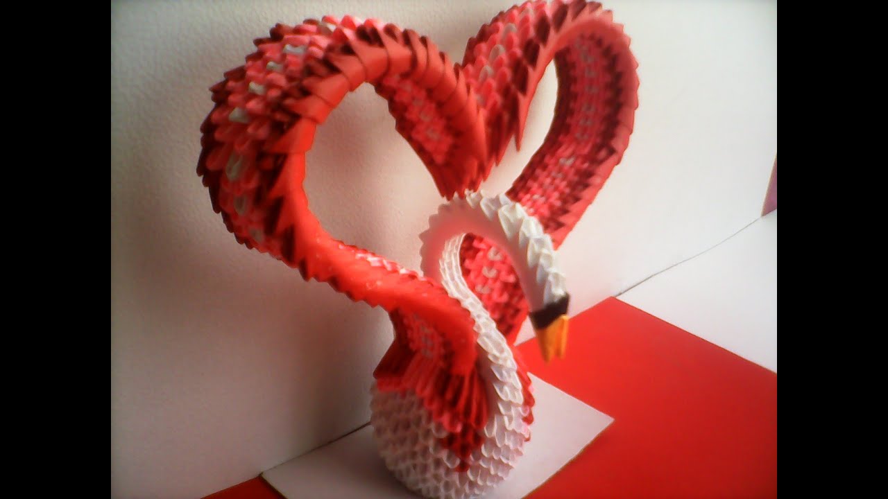 CISNE CORAZÓN DE ORIGAMI 3D