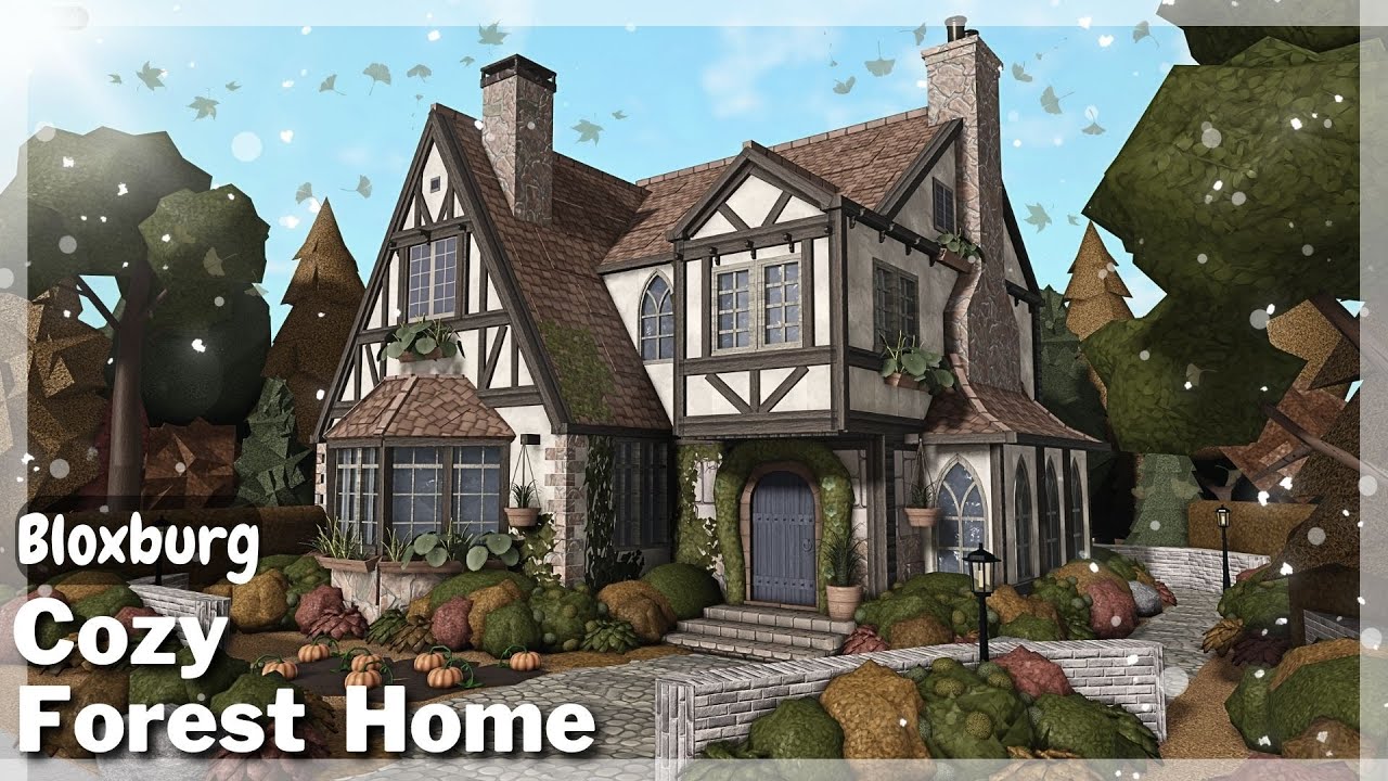 BLOXBURG: Уютный дом в осеннем лесу (скоростная сборка) | Roblox House Build