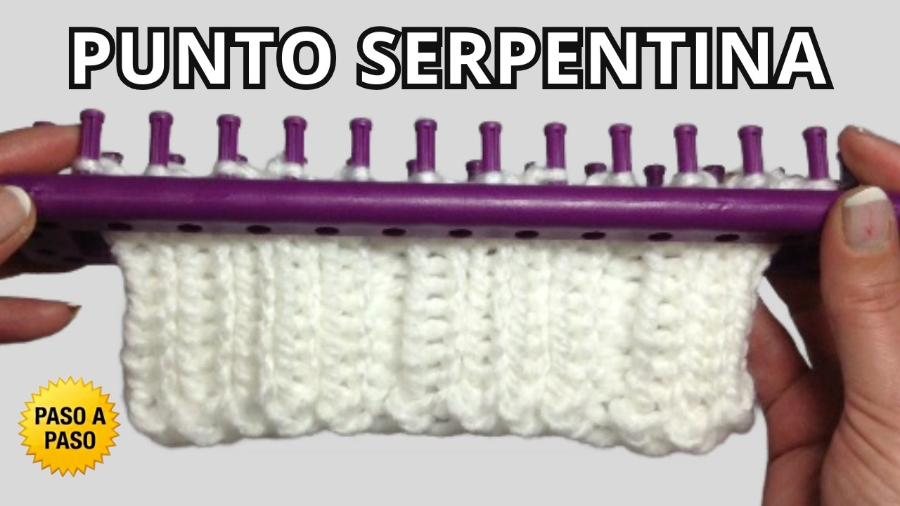 Cómo Tejer PUNTO SERPENTINA en Telar Rectangular paso a paso