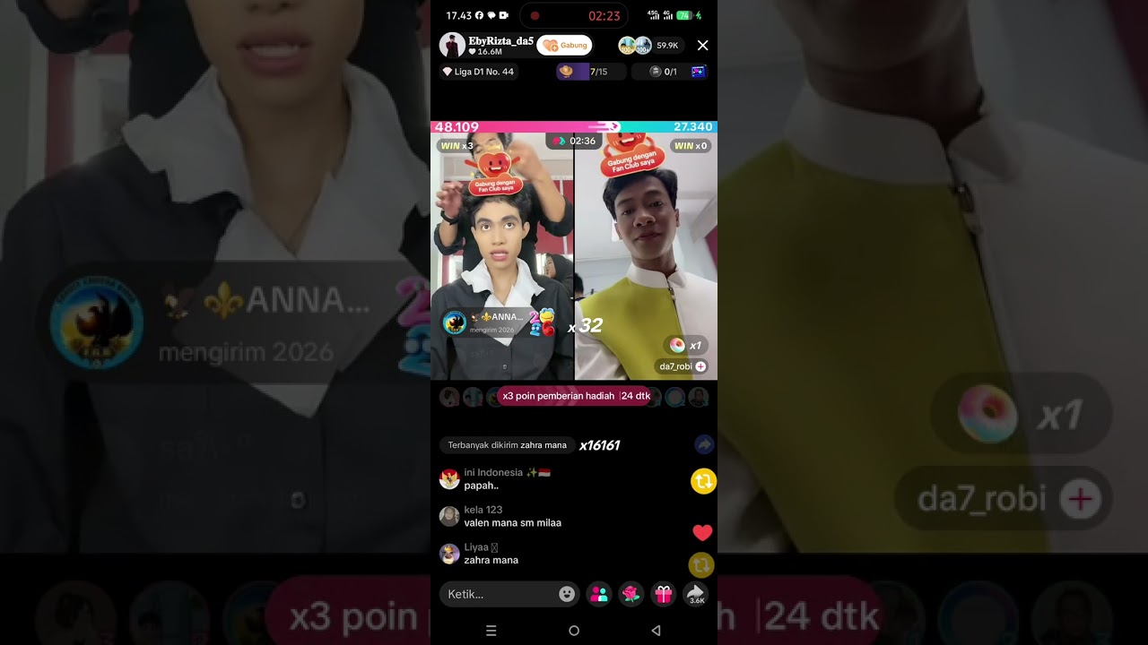 Wihh menang pk nya