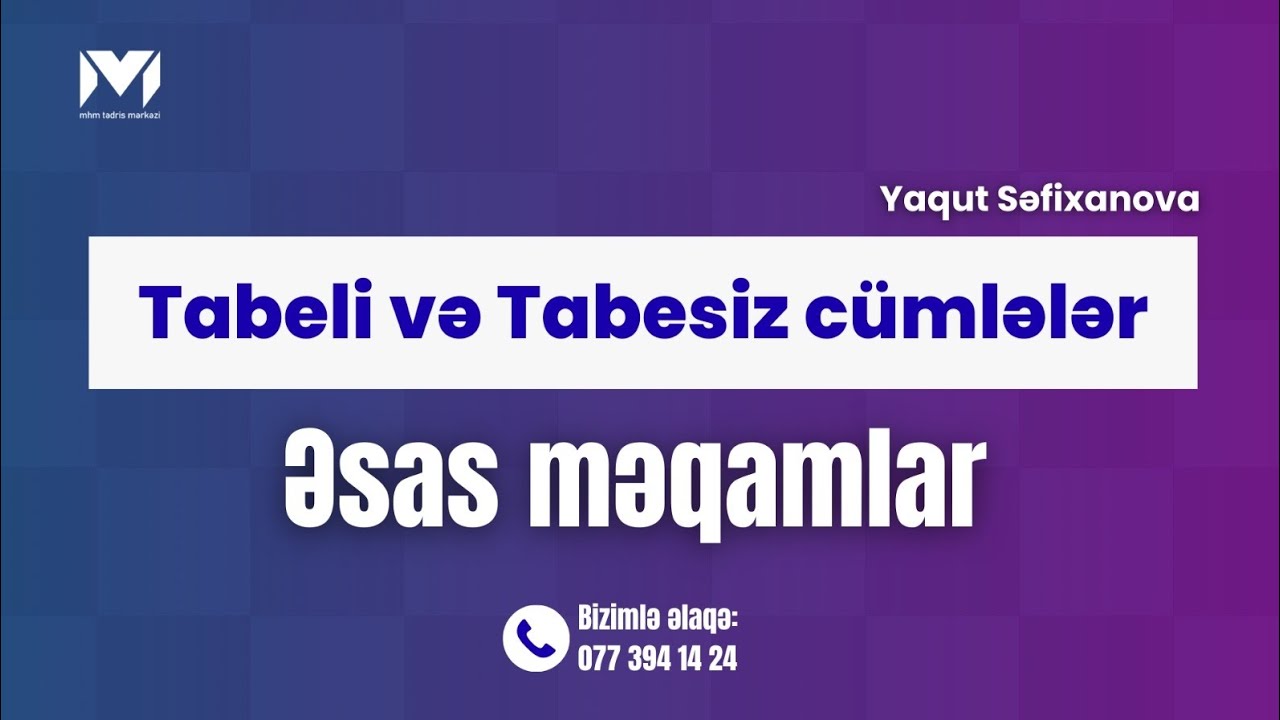 Tabeli və tabesiz cümlələr / Yaqut müəllim #abituriyent 