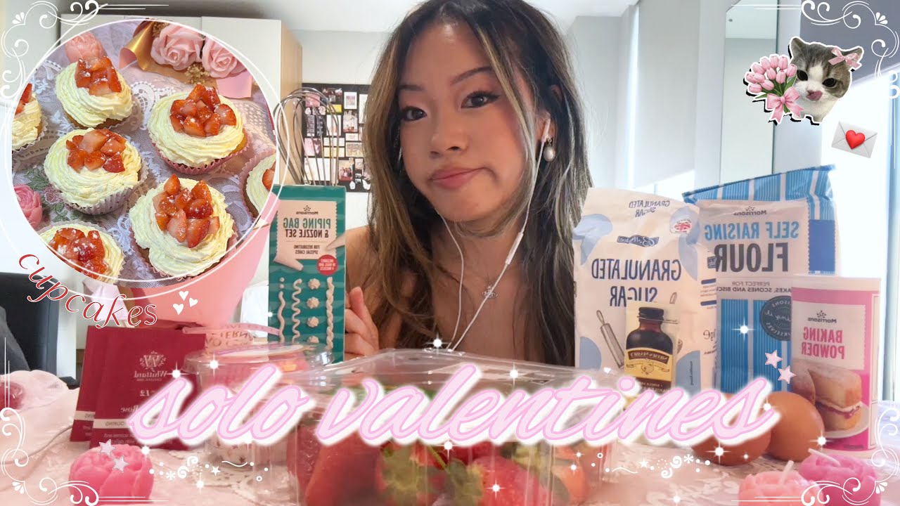 baking cupcakes on valentines 💌🌹🧁