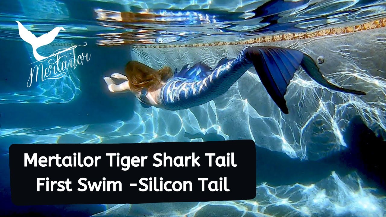 Mertailor Tiger Shark Tail First Swim 2020 -Silicon Mermaid Tail - Spellbound - Cold water swim