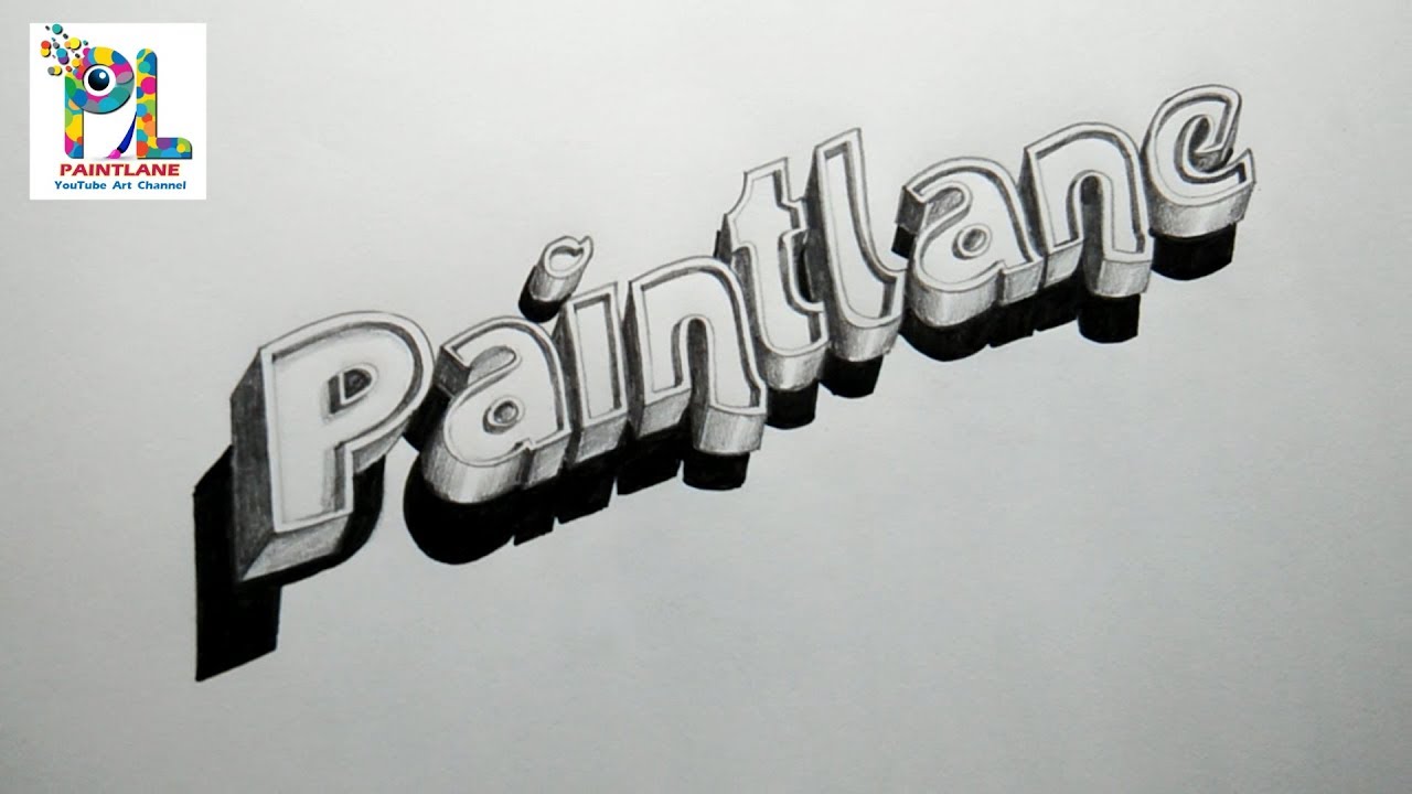 How to draw 3D Letters with Paintlane | Drawing with Pencil Art | 3D Trick Art