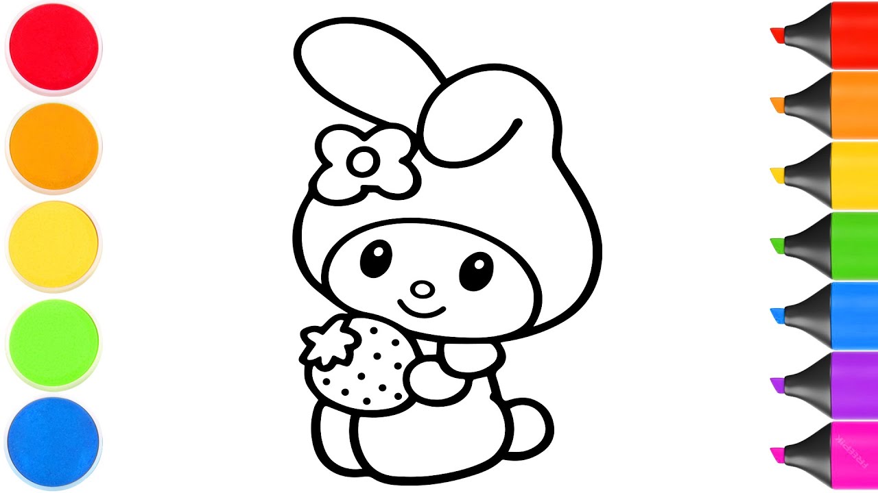 How to Draw a Cute Bunny Holding a Strawberry | Easy Step by Step Tutorial