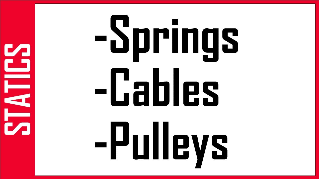 STATICS: Springs , Cables , and Pulleys(الياي و الكابلات و البكر)