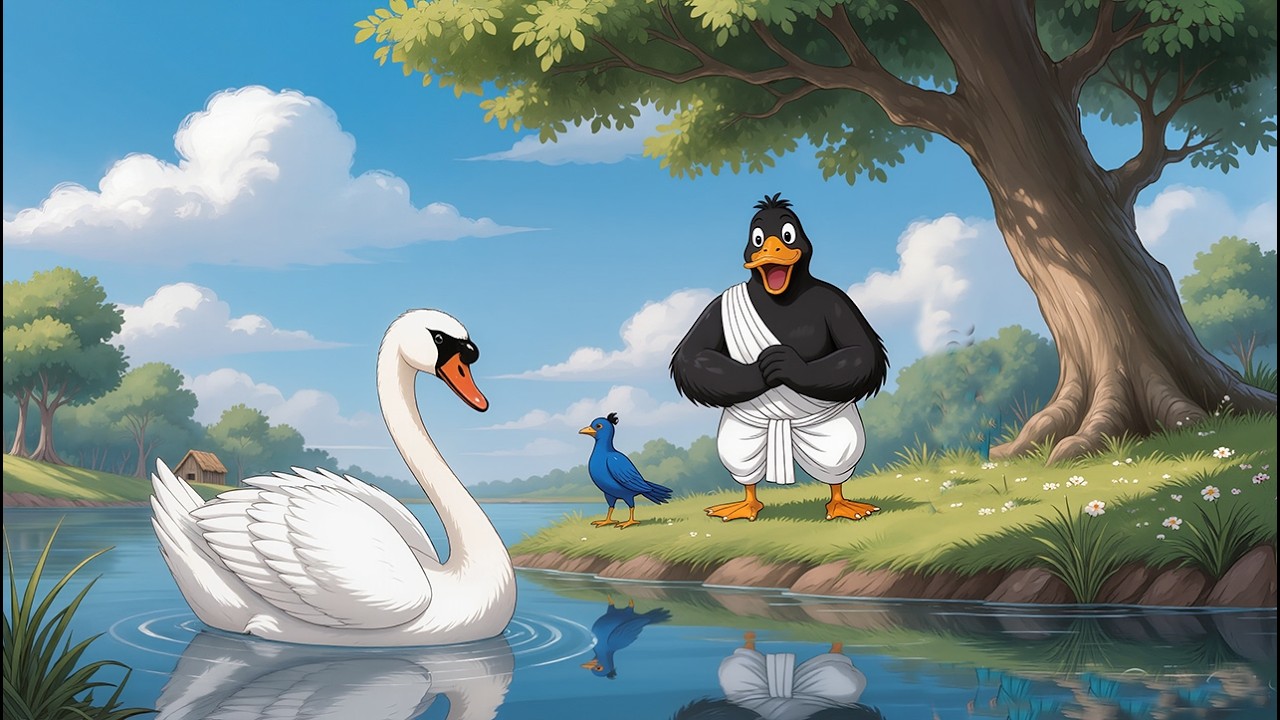 गरीब कौवे की हंस बेटी     Poor crow laborer was chased away#HindiCartoon #birdAnimation