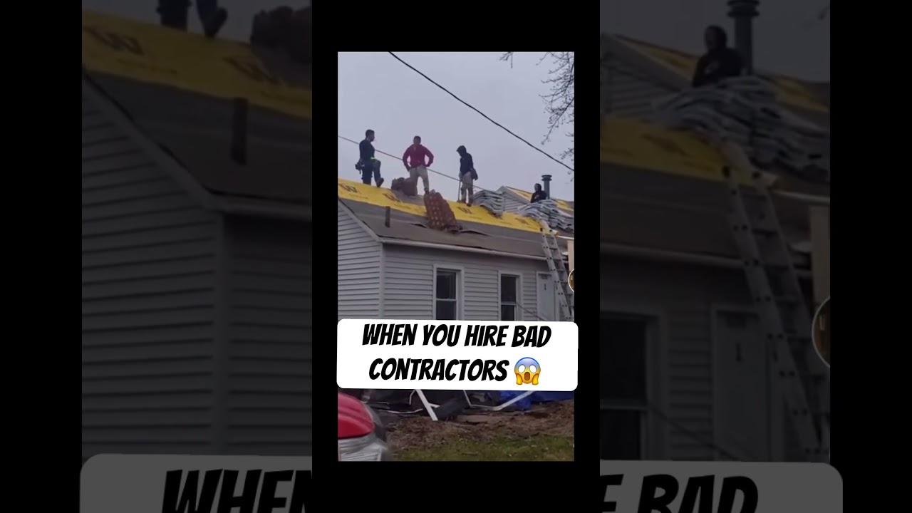 Bad Contractors 😱😂#video #roofing #reels #work #roofers #tiktok #trending #roofs #fail