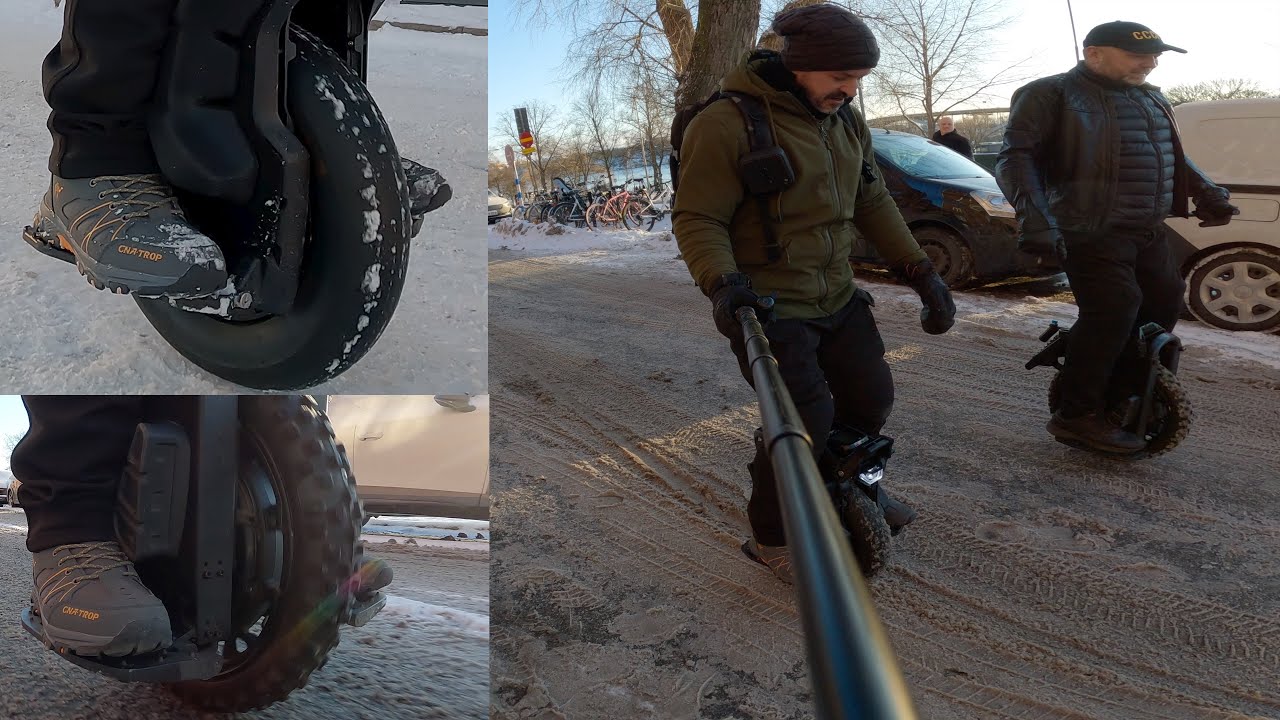 iCafe Presents - Slick vs Knobby on Snow - Nosfet Aero [PMT]  vs  Kingsong S22 [Pirelli] - Short
