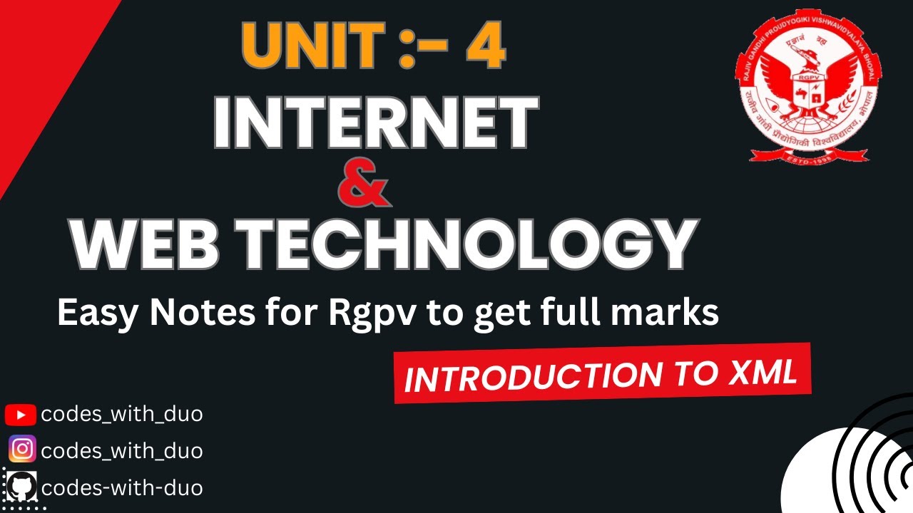 Internet and Web Technology AL703(D) Unit 4 | AIML 7th Semester | RGPV | #rgpv #iwt #youtube #ai