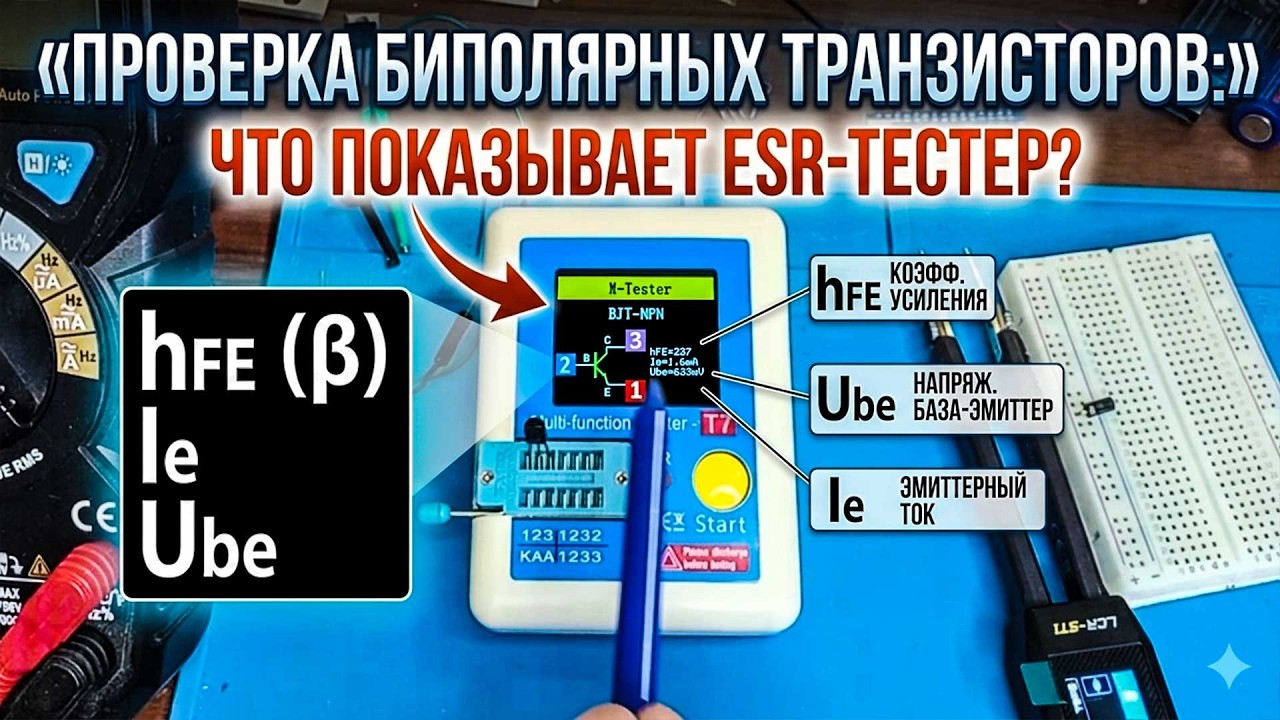 ESR Тестер   Проверка биполярных транзисторов  hFE, Ube, Ie &mdash; что это значит
