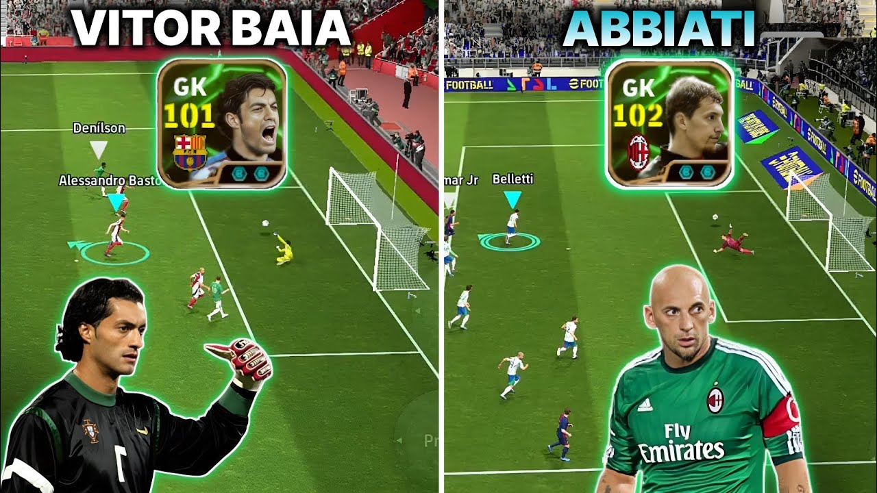 Selection Christian Abbiati 102 VS Vitor Baia 101 GOALKEEPER GAMEPLAY REVIEW - EFOOTBALL 2025 MOBILE
