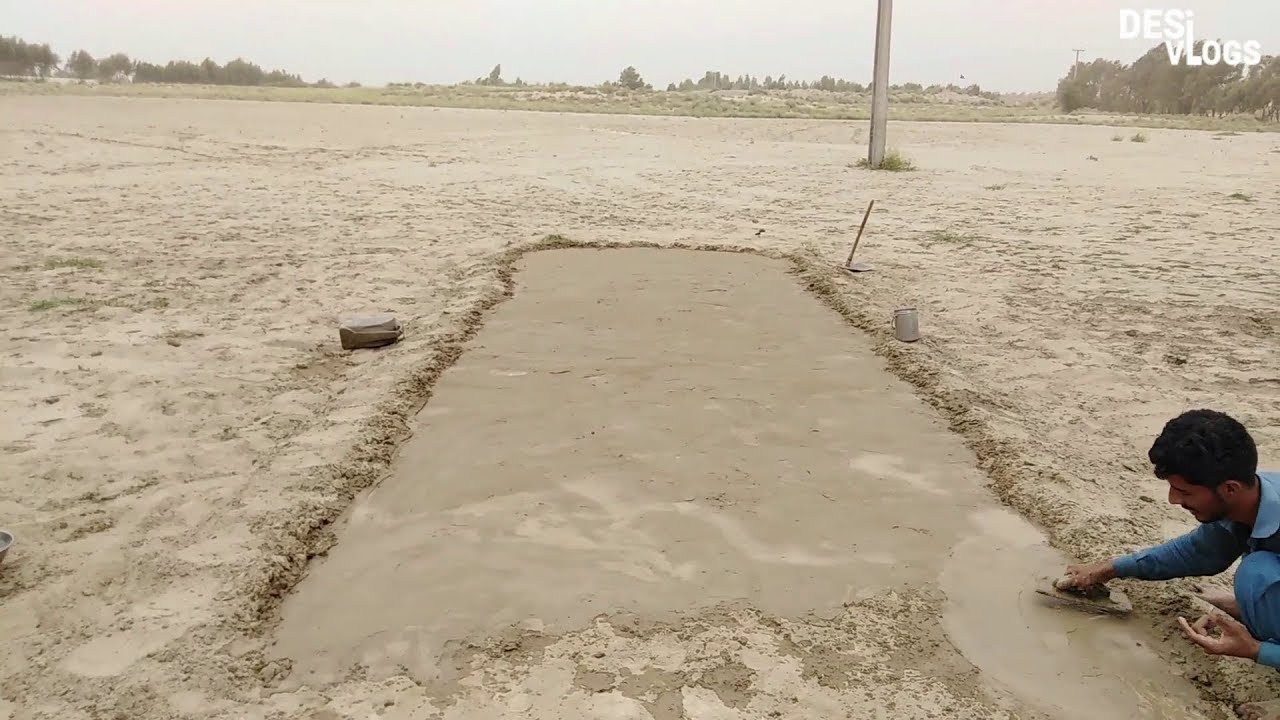 Making a cricket pitch in village - Desi vlogs