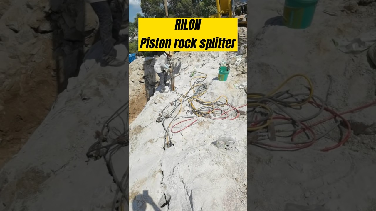 Hard rock non-blasting excavation #rocksplitter #excavation #rocksplitting