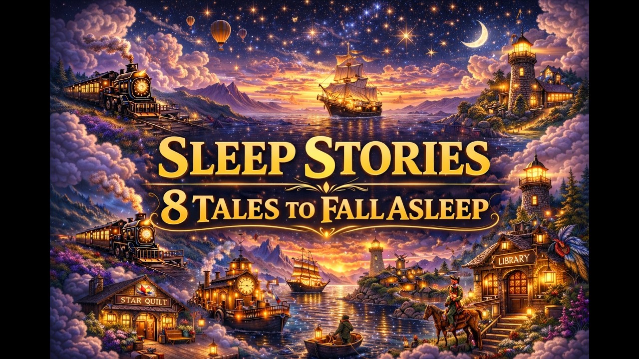 💤 SLEEP STORIES (ALL NIGHT) 💤 | 🛌 8 TALES TO FALL ASLEEP 🛌 | 🧘 Peaceful Sleep Ambience 🧘