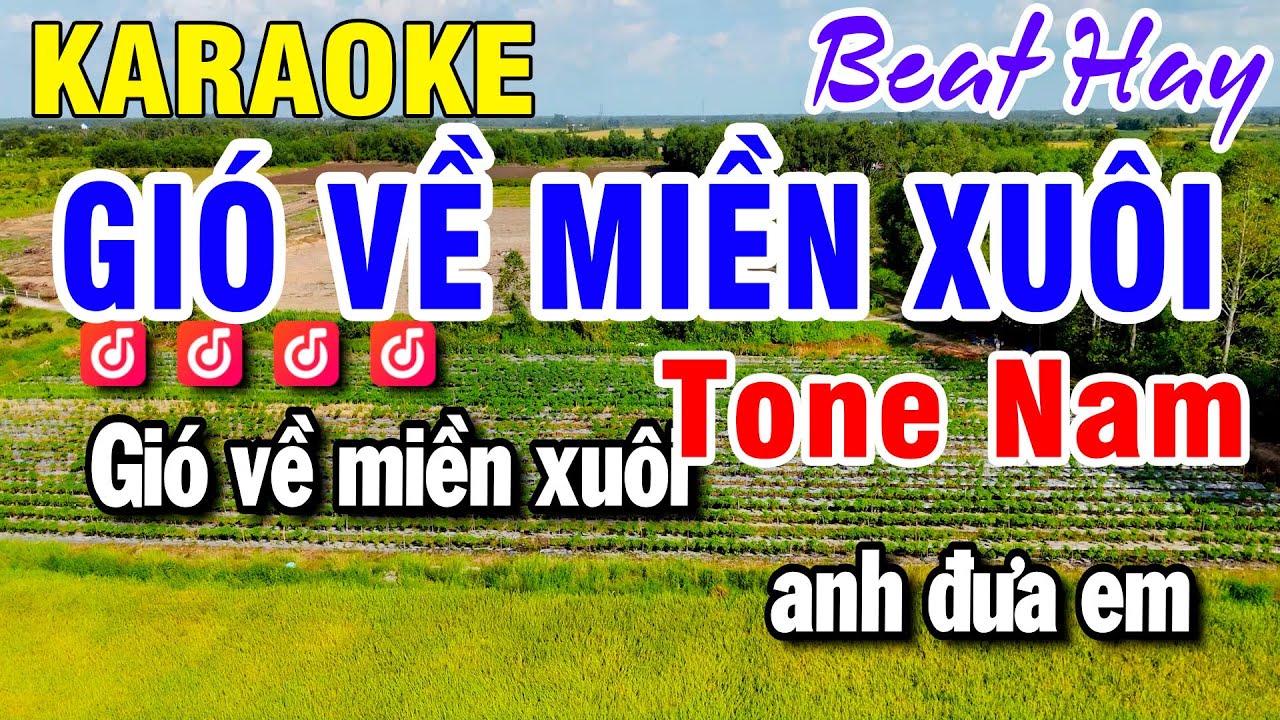 Gi&oacute; Về Miền Xu&ocirc;i Karaoke Tone Nam ( Gm ) Nhạc Sống Beat Hay | Huỳnh L&ecirc;