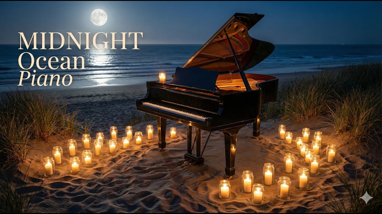 Dark Classical Piano & Ocean Waves 🌙 Moonlight Beethoven Inspired for Deep Study