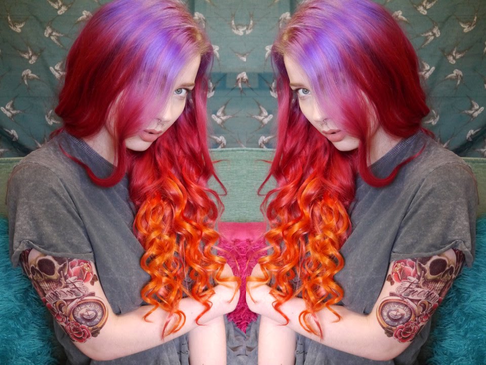 Deep Sunset Ombre Hair Tutorial ♡