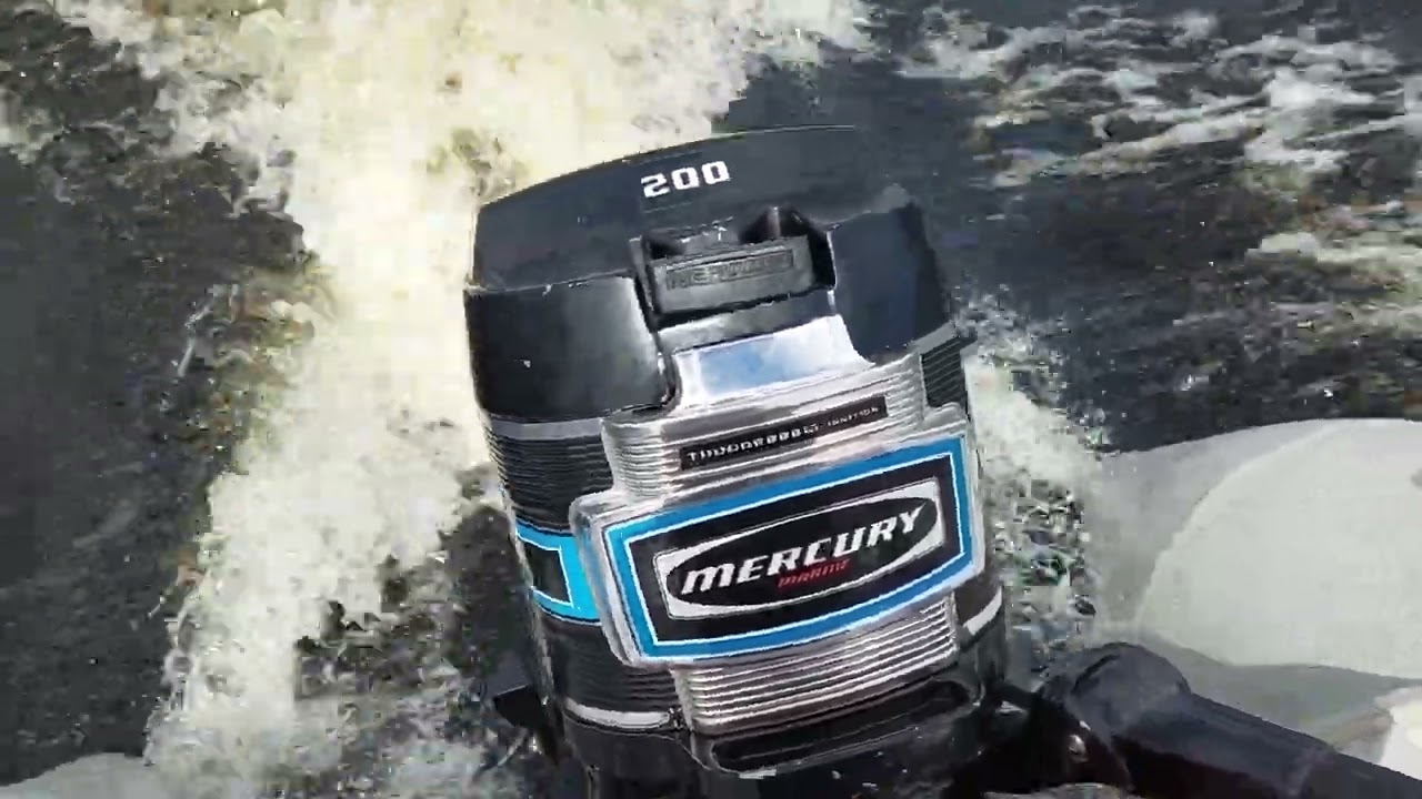 Mercury 200 (20HP) Blue Stripe 1974 sound after ignition repair @runoilijasirkka 