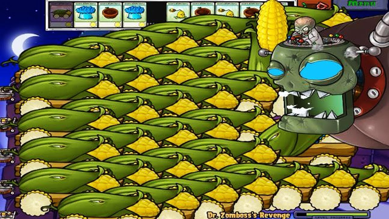 Plants vs Zombies hack - Cob Cannon vs Dr.Zomboss