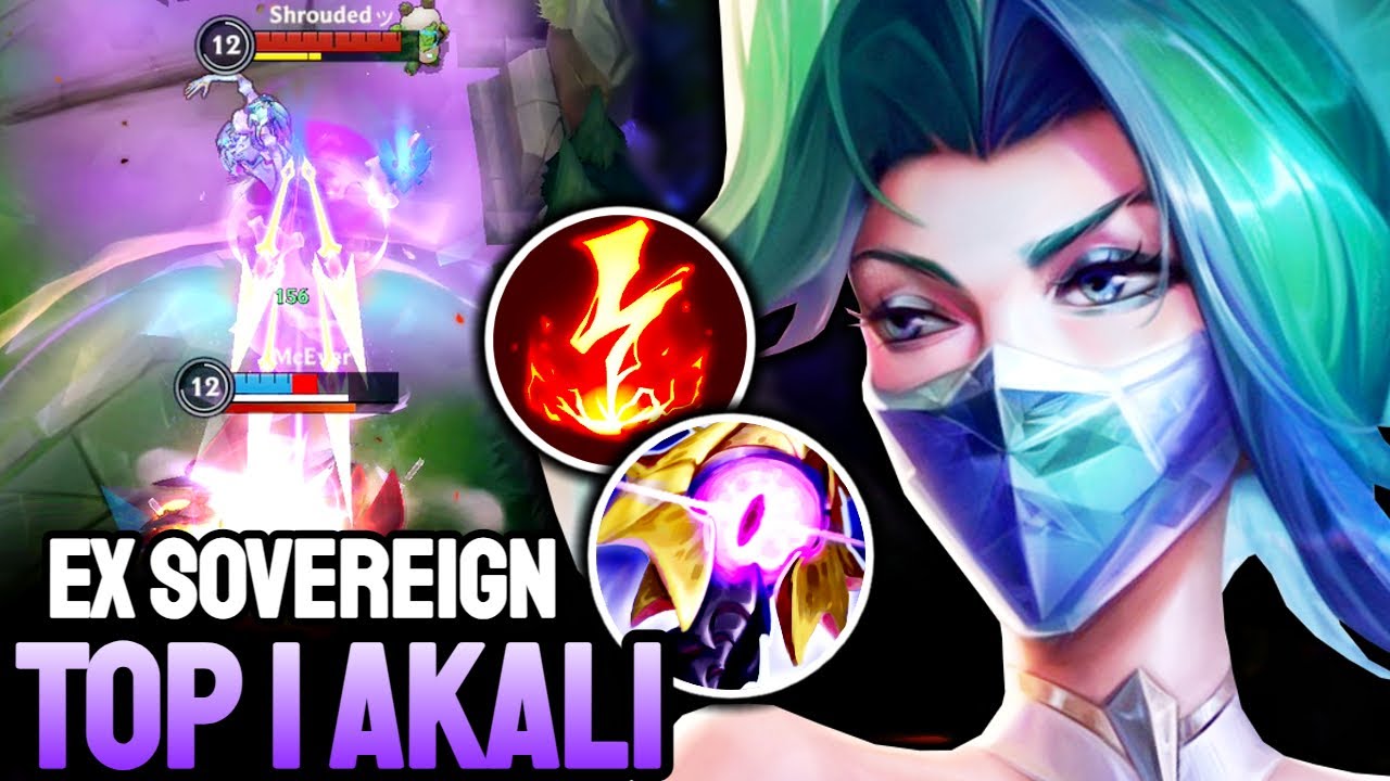 WILD RIFT AKALI - TOP 1 AKALI GAMEPLAY - EX SOVEREIGN RANKED