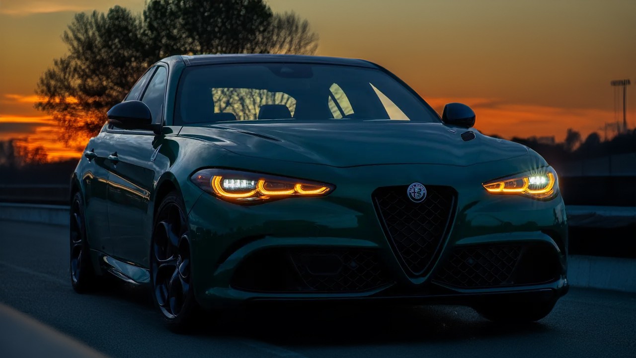 НОЧЬЮ: ALFA ROMEO GIULIA QUADRIFOGLIO 2024 — Внутреннее и внешнее освещение + ночное вождение