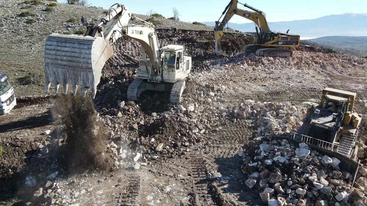 Caterpillar & Terex Construction Equip, Working On Wind Farm Project - Sotiriadis Construction Works