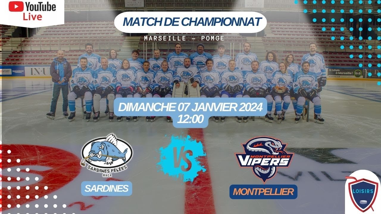 CHAMPIONNAT LOISIRS D5 : SARDINES - VIPERS DE MONTPELLIER