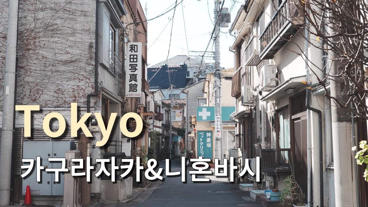 [4K] 도쿄 카구라자카, 와세다대학 무라카미하루키 도서관 & 니혼바시 / 도쿄의 리틀 프랑스! 고즈넉한 골목 맛집, 킷사텐