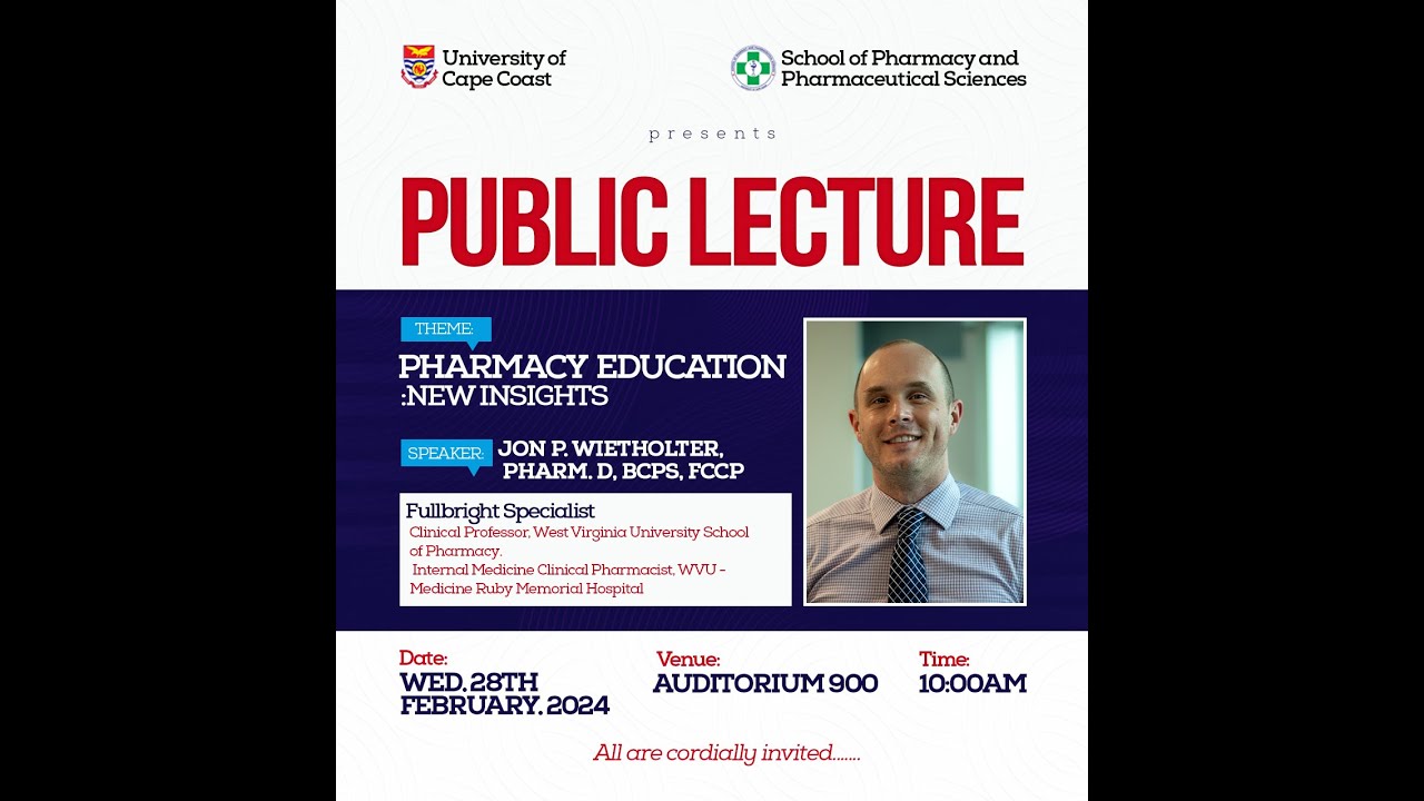 Public Lecture by Jon Wietholter I Pharmacy Education : New Insight