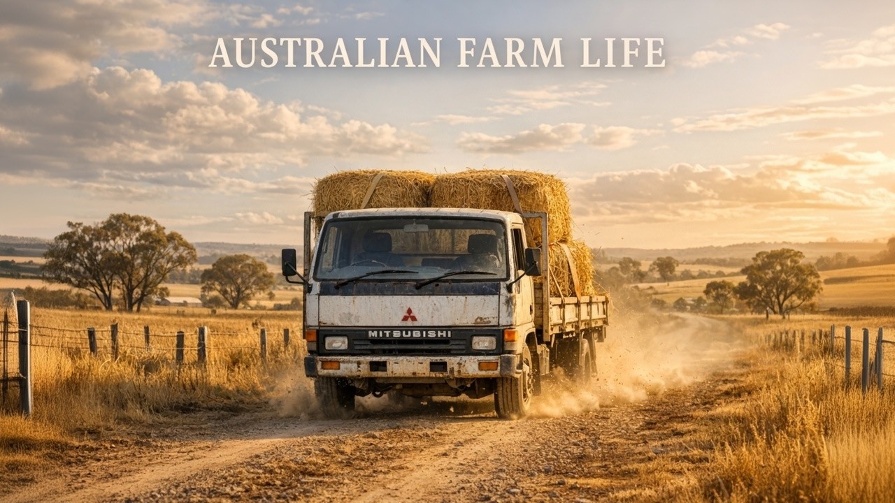 Picking Up Hay With the Old Mitsubishi Canter 🚚🌾 | Aussie Farm Life #farmlife #australia