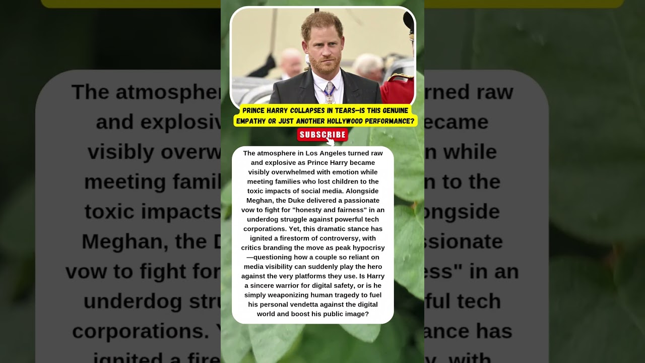 FAKE TEARS? Harry Breaks Down Against Tech Giants! 😭💔 #PrinceHarry #RoyalNews #SocialMedia
