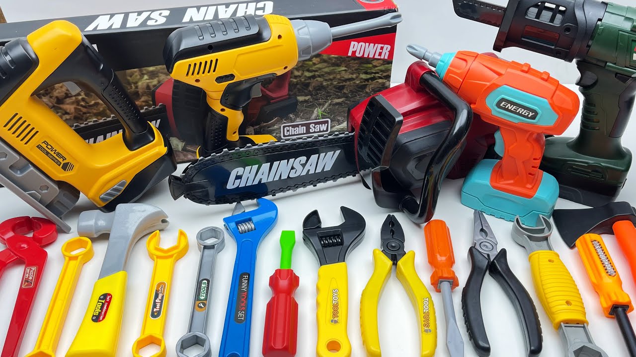 12-Minute Unboxing: A collection of professional power tools, from drills to chainsaws | toy review