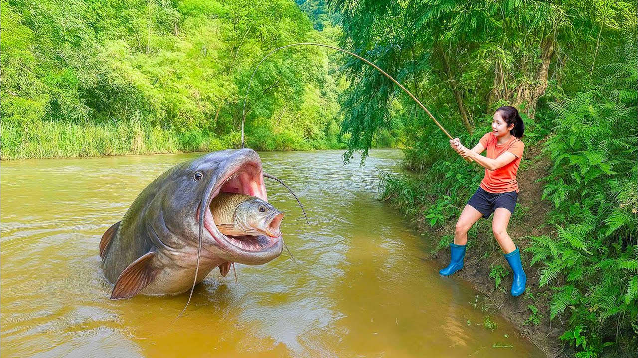 Harvesting Giant Hell's Catfish Goes to market Sell | satisfying raising duckling | Hanna Daily Life