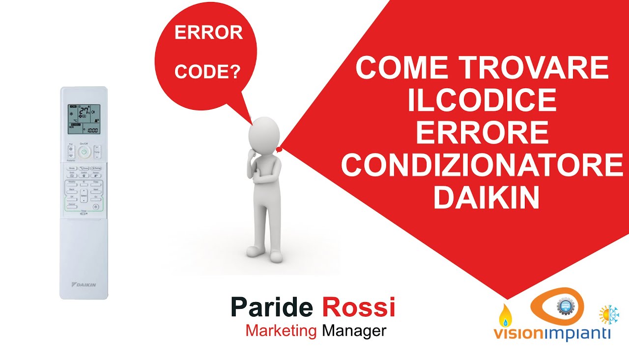 COME TROVARE IL CODICE ERRORE CONDIZIONATORE DAIKIN