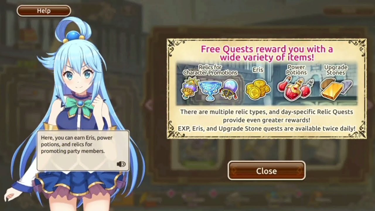 Konosuba Fantastic Days Tutorial Phrases Aqua (Sora Amamiya) LG