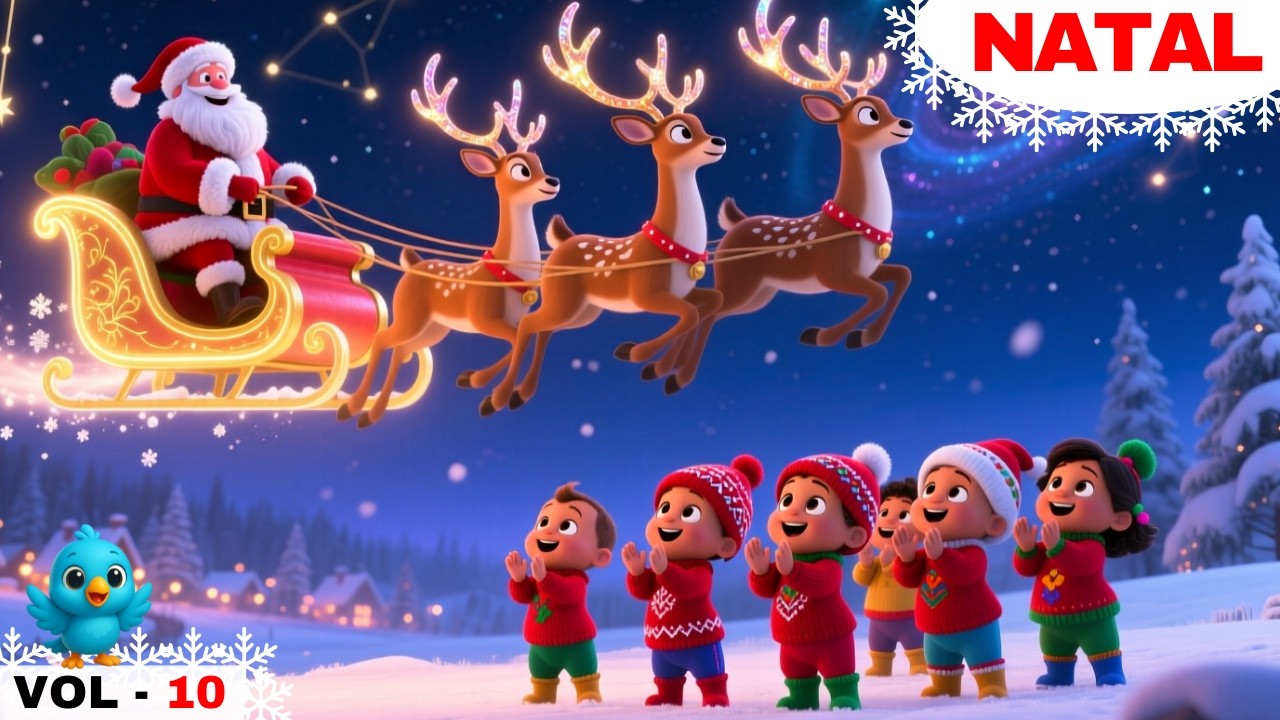 Vem, Vem, Trenó de Natal 🎅✨ Música Infantil Natalina - Vol. 10 | Canção para Bebês e Crianças