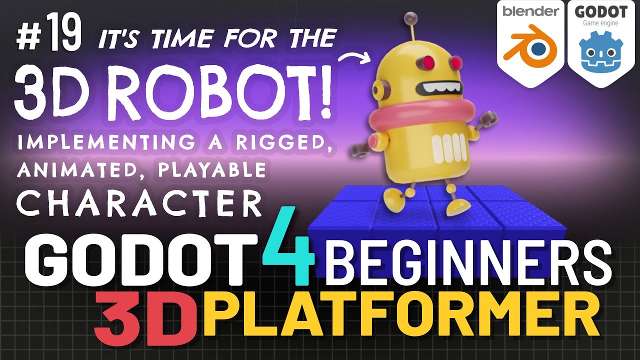 Godot 4 3D-платформер Урок №19: 3D-моделированный, анимированный, играбельный персонаж!