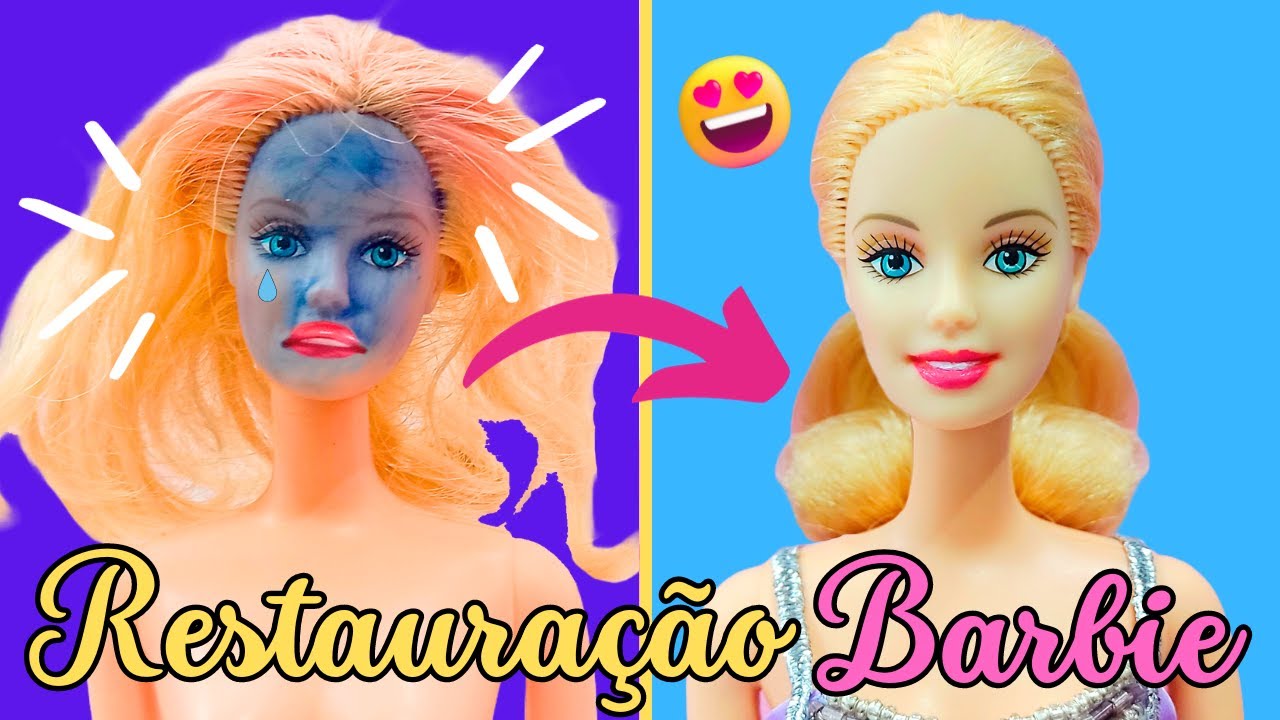 Restaurando boneca BARBIE BAILARINA | Tirando risco de caneta de boneca | DIY #barbie