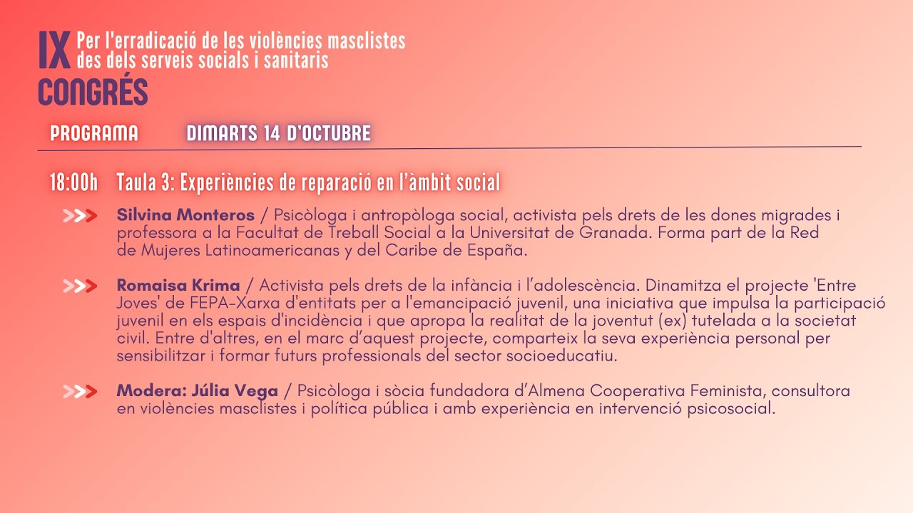 5- IX Congrés per l'erradicació de les violències masclistes des dels serveis socials i sanitaris