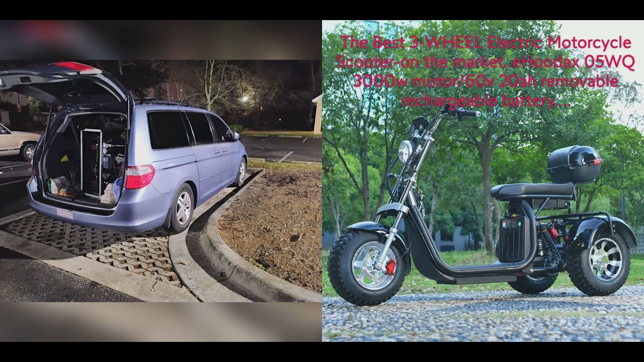eHOODAX-05wq-tricycle Citycoco 3-wheel 3000w motor 60v/20ah - electric motorcycle scooter...