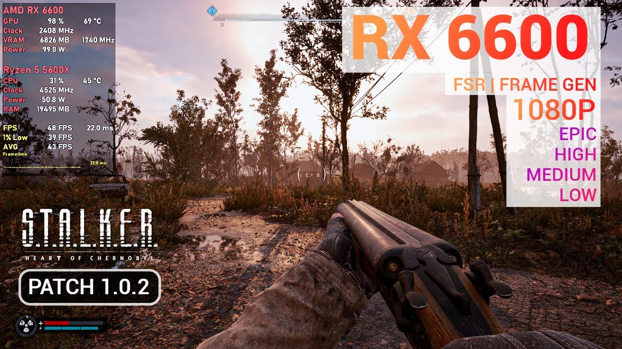 AMD RX 6600 STALKER 2 Heart of Chornobyl | FSR | Frame Gen | 1080P