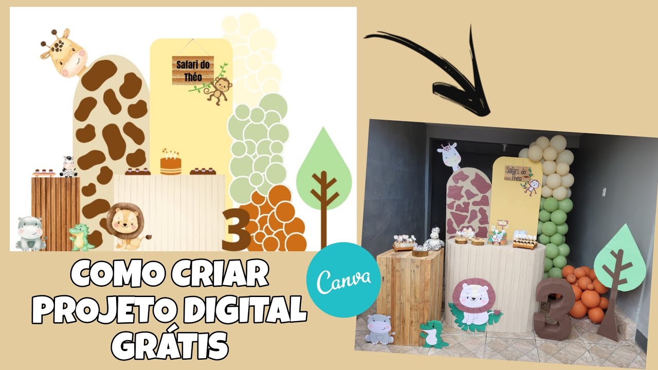 COMO CRIAR PROJETO DIGITAL PARA FESTAS PELO CELULAR | APP CANVA GRÁTIS