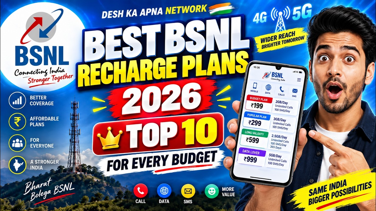 Best BSNL Recharge Plans 2026 | Top 10 Plans for Every Budget
