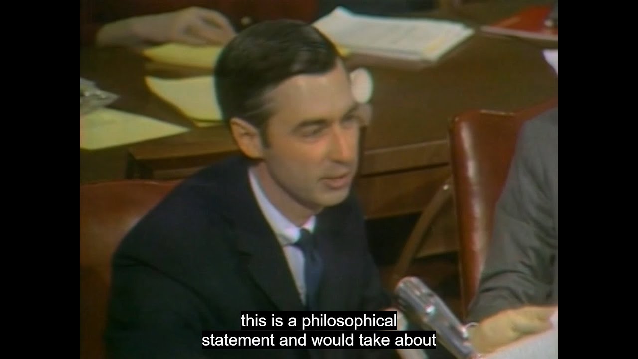 (SUBTITLES) Fred Rogers testifies before the Senate Subcommittee on Communications 1969