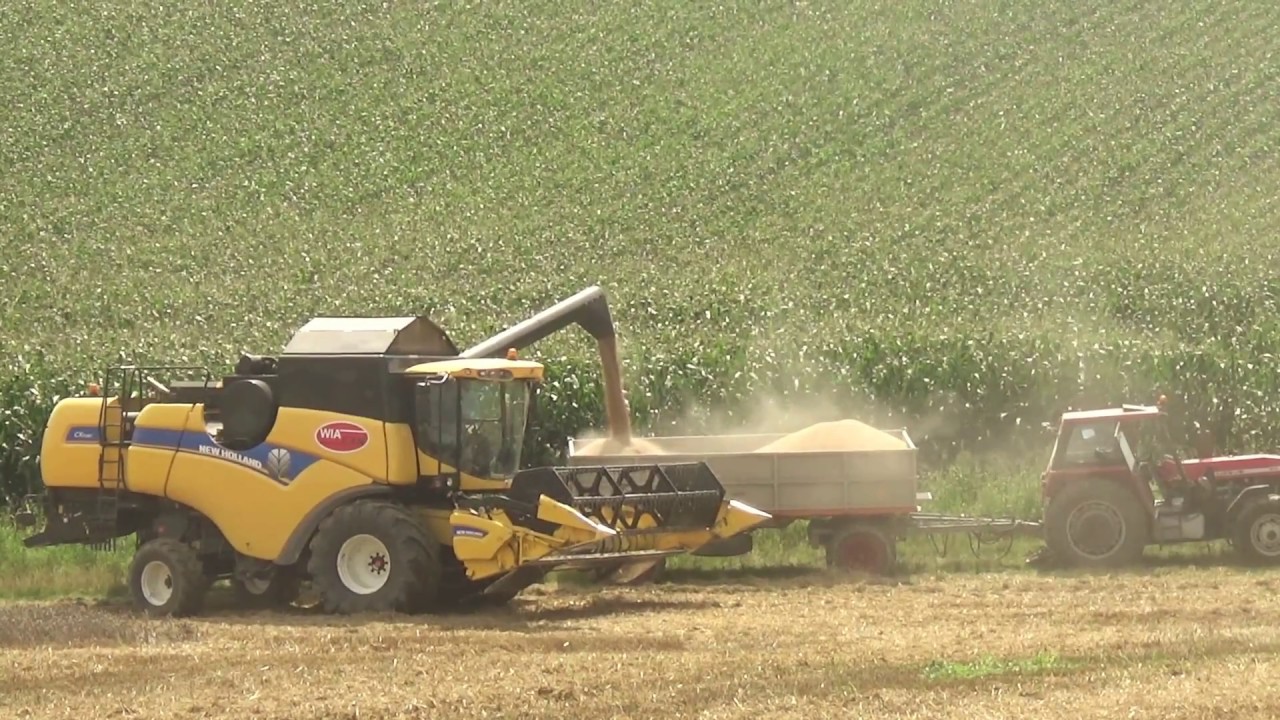 Żniwa 2018 *Pszenica* 4x New Holland John Deere Ursus- Engine sound, Wtopy [DJI]