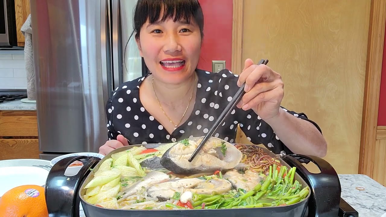 ĂN NGUYÊN NỒI CANH CHUA CÁ LẠ,NÓNG HỔI VỪA THỔI VỪA ĂN BỮA TRƯA NGON MIỆNG