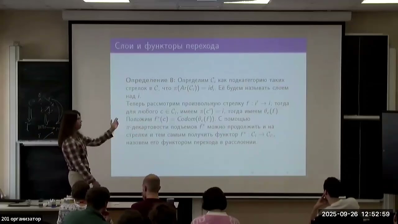 Максим Тимофеев. Расслоение категорий в смысле Гротендика, моноидальные и симметрические моноидальн